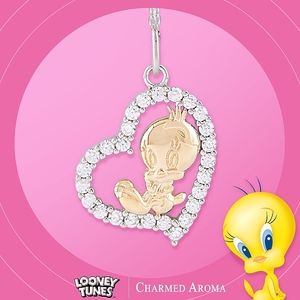 Tweety Bird Heart Necklace, Looney Tunes × Charmed Aroma